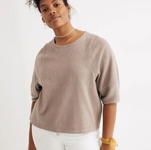 Madewell Ottoman Jacquard Button Back Top Size Small
